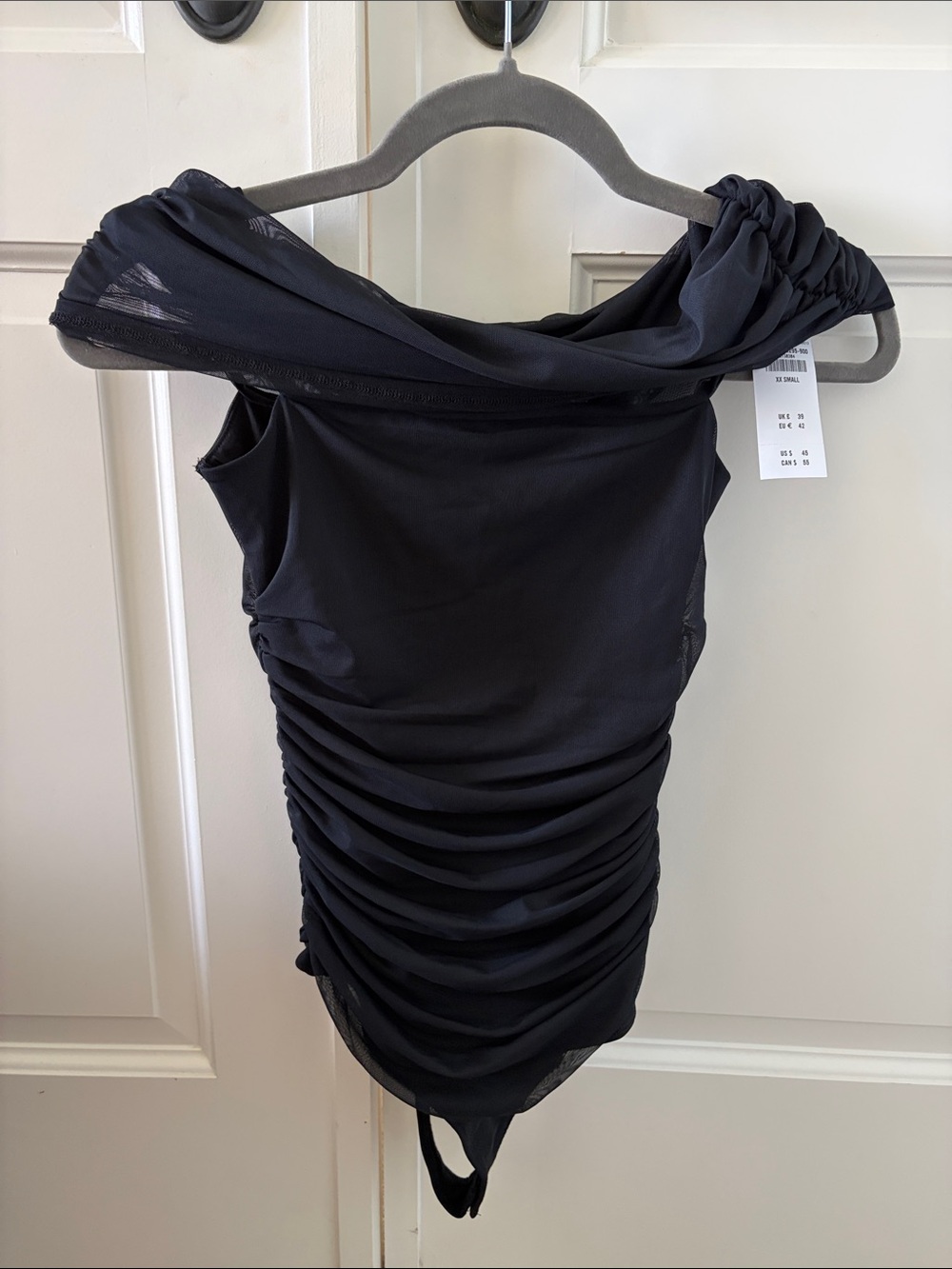 Abercrombie & Fitch Black Mesh Foldover Bodysuit